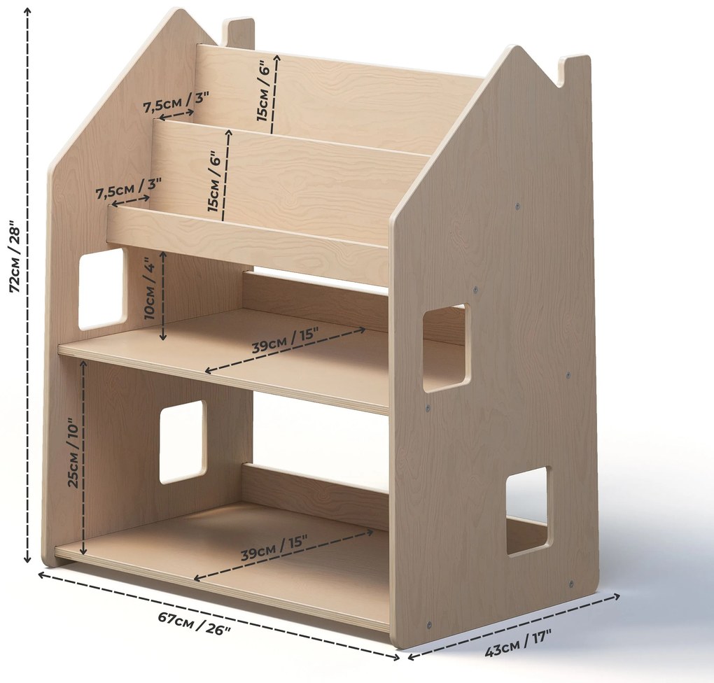 Univerzálna montessori polica 2v1 – prírodná