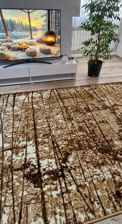 Béžový koberec Shiraz BCF s bodkovaným vzorom – klasický štýl Rozmer: 50x80 cm