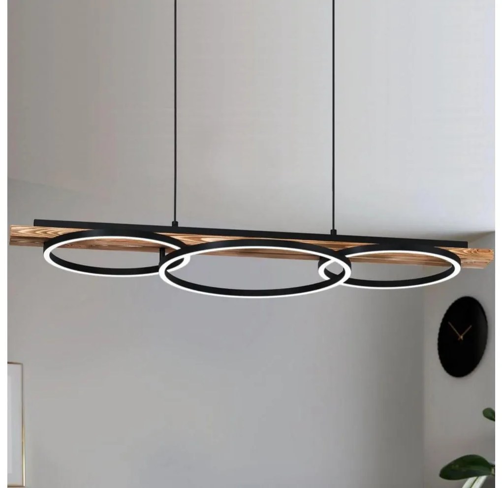 Eglo 99624-LED Stmievateľný luster BOYAL 2xLED/12,5W/230V+LED/15,5W hnedá/čierna