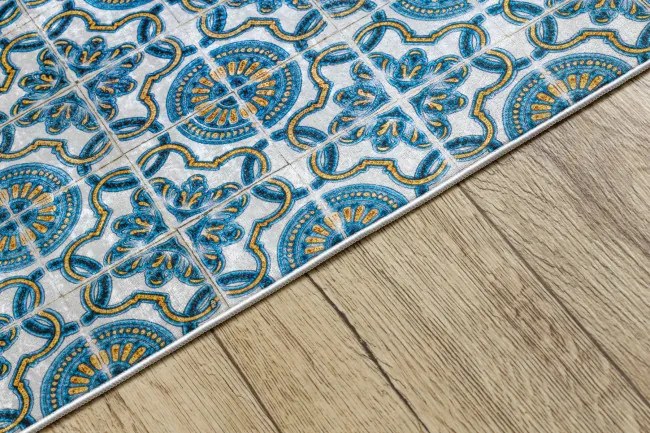 Protišmykový koberec / behúň ANDRE 53020 modrý / béžový