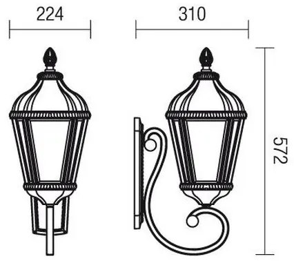 Redo 9656 - Vonkajšia nástenná lampa ESSEN 1xE27/70W/230V IP44 hnedá/patina