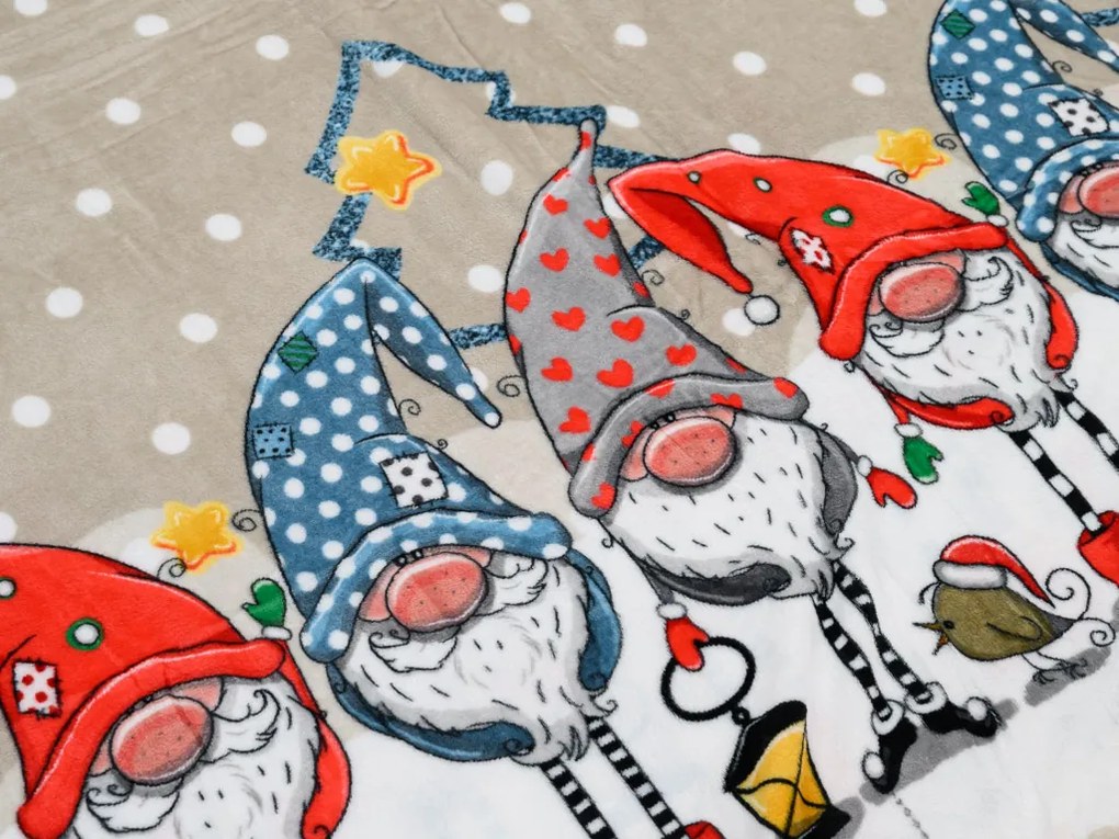 Mikroplyšové obliečky GNOME béžové Rozmer obliečky: 70 x 90 cm | 140 x 200 cm