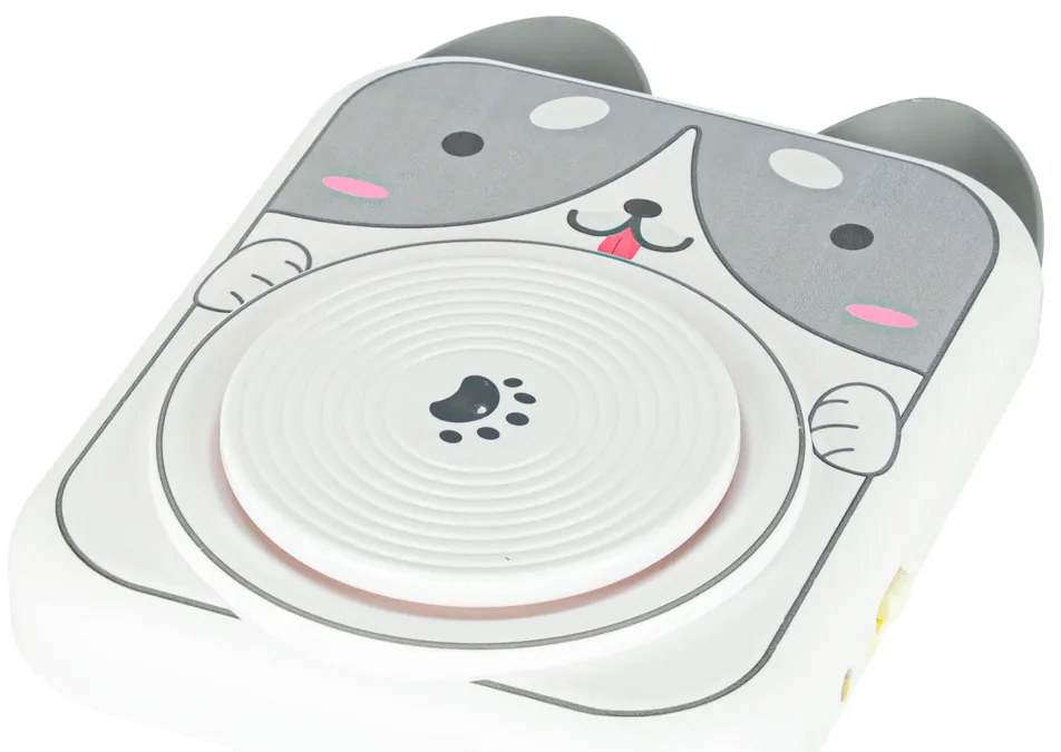 KIK Detský elektrický hrnčiarsky kruh – kreatívna sada s hlinou, motív psík, USB pre deti 3+