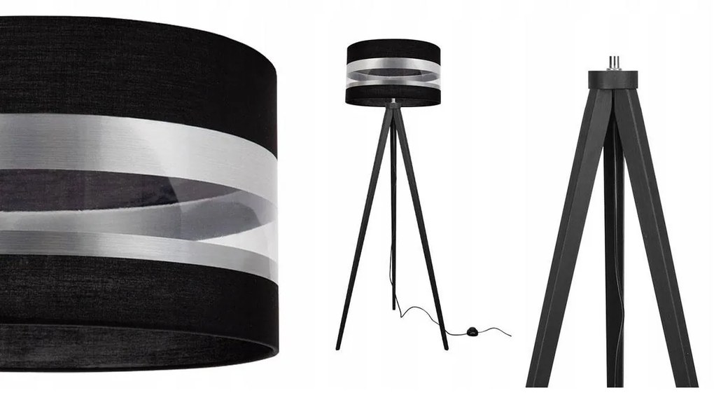 Stojacia lampa Intense Chrome, 1x textilné tienidlo (výber zo 6 farieb), (výber z 5 farieb konštrukcie), (fi 35cm)