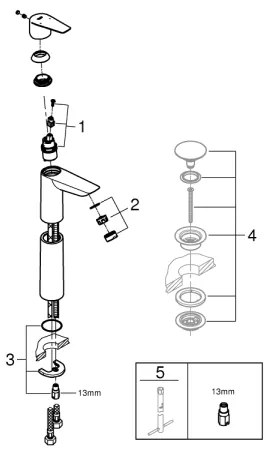 GROHE 32860001 - Umývadlová batéria BAUEDGE 304 mm lesklý chróm