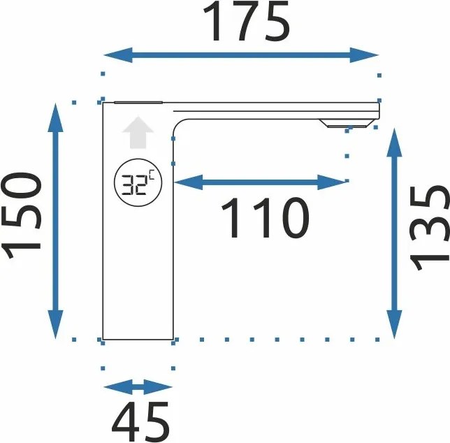 Rea Mils LCD, umývadlová batéria, chrómová, REA-B2000