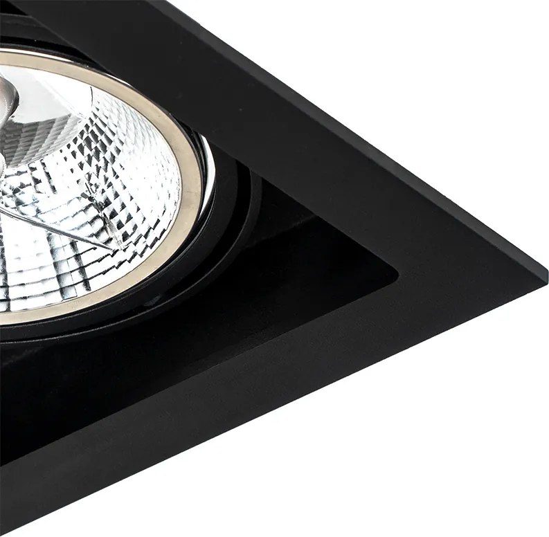 Sada 6 ks Moderný zapustený bodový čierny 18 cm nastaviteľný - Artemis 111