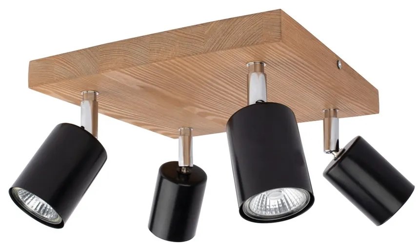 Spot-Light DO2910451 - Stropné bodové svietidlo MANARA 4xGU10/5W/230V borovica