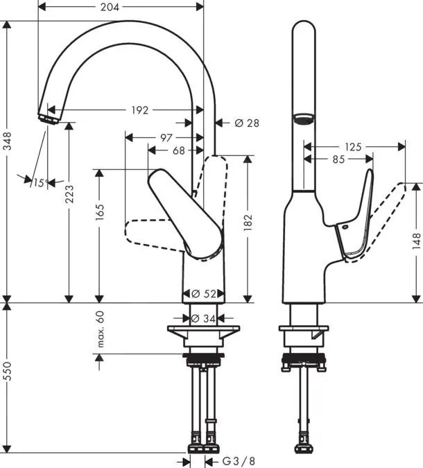 Hansgrohe Focus M42, drezová batéria M421-H220, chrómová, HAN-71802000