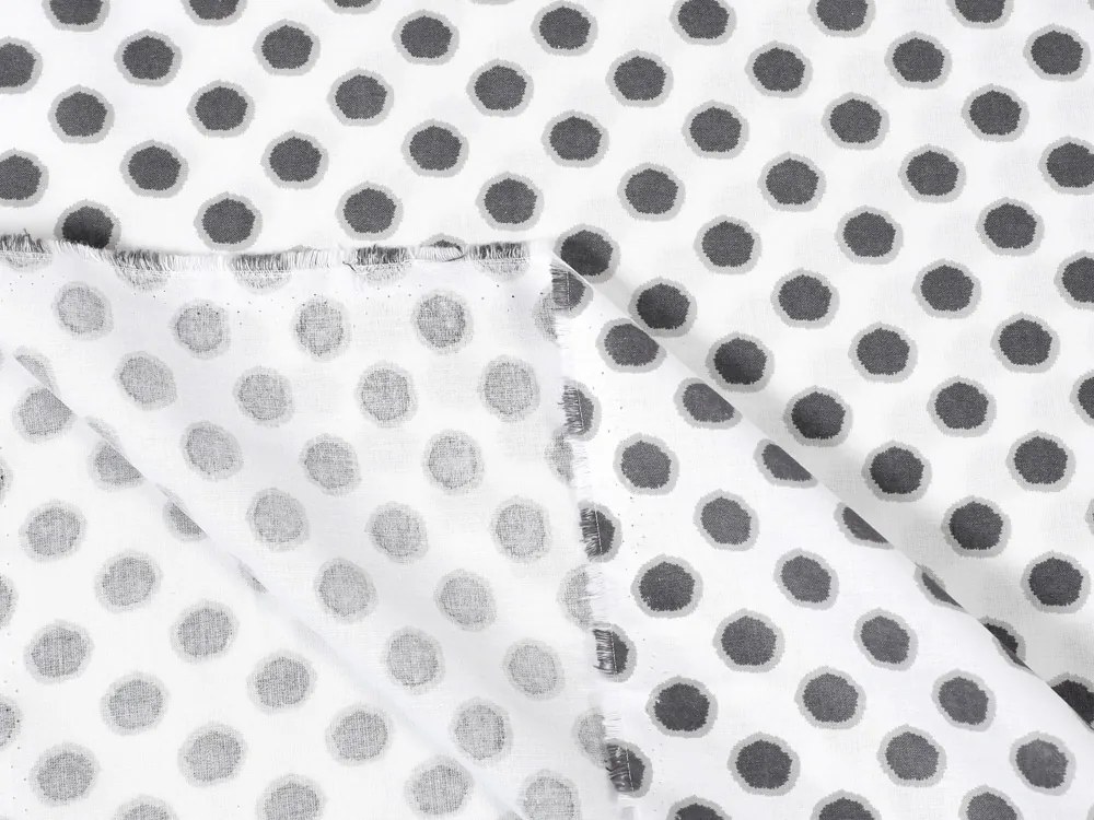 Biante Bavlnený záves Sandra SA-286 Sivé bodky na bielom 150x150 cm