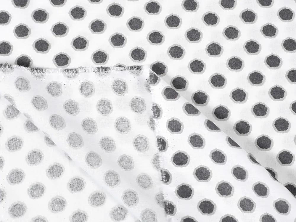 Biante Bavlnený záves Sandra SA-286 Sivé bodky na bielom 150x200 cm