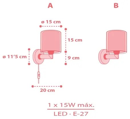 Dalber 41199 - Detská nástenná lampa RAINBOW 1xE27/15W/230V pestrofarebná