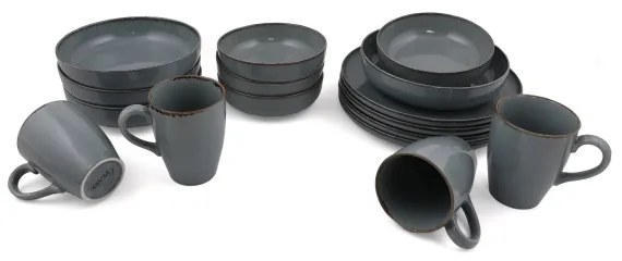 Jedálenská súprava 16 ks sivá/porcelán