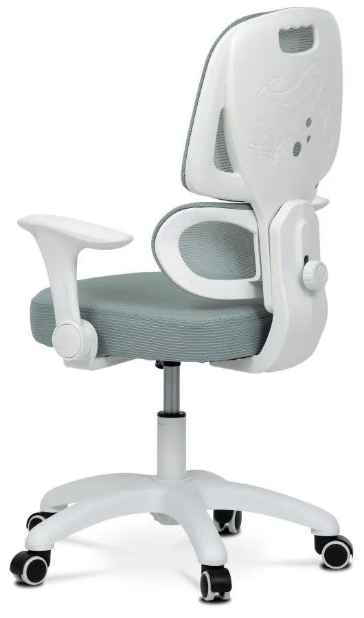 Detská pracovná stolička NANDU — sieť / látka, mentolová