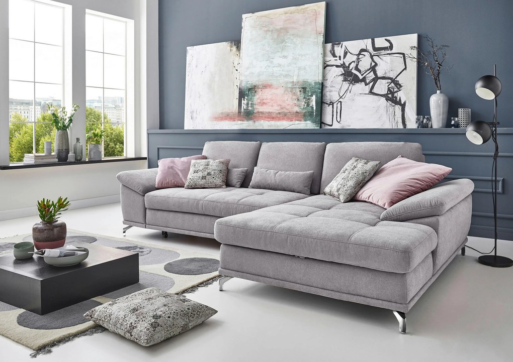 XXXLutz ROHOVÁ SEDAČKA, textil, strieborná Sit & More - Sedačky - 000144005509