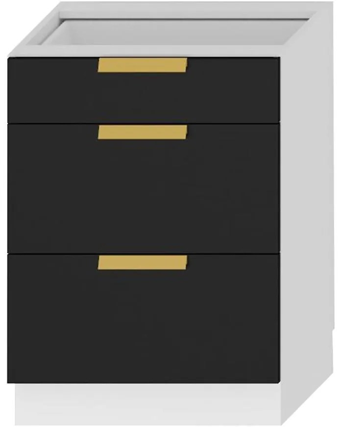 Kuchynská skrinka Denis d60s/3 čierna mat/biela