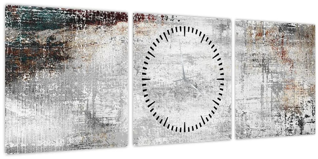 Obraz - Abstraktné textúrované plátno (s hodinami) (90x30 cm)