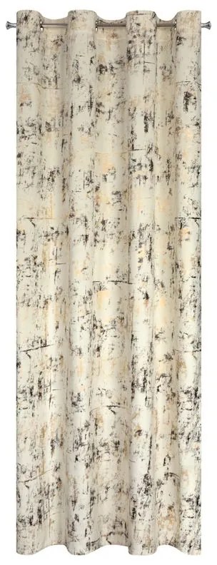 Dekorstudio Zamatový záves TONIA krémový so zlatou potlačou 140x250cm