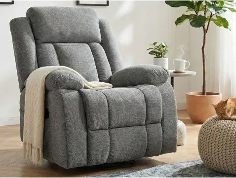 Kreslo s elektrickým polohovaním Christine, šedá látka%