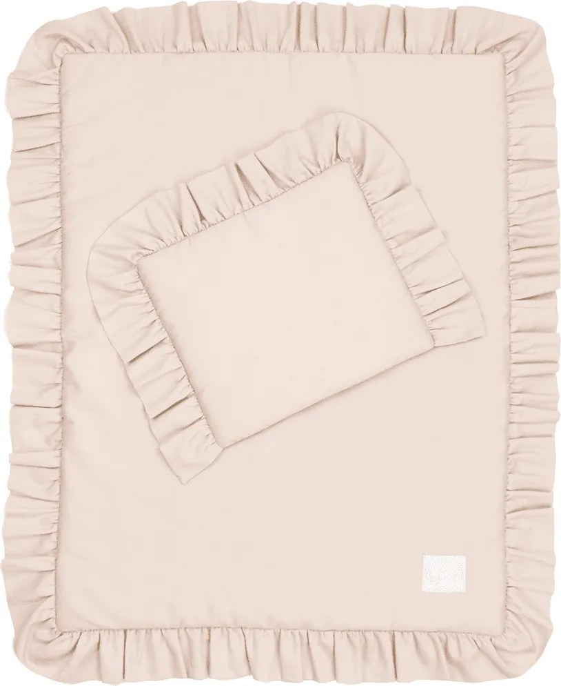 Sada do postieľok s volánom krémová 50x65cm