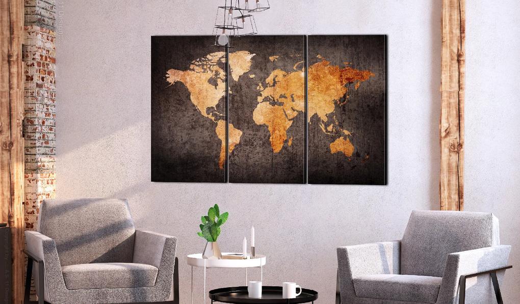 Artgeist Obraz - Chestnut World Map Veľkosť: 120x80, Verzia: Premium Print