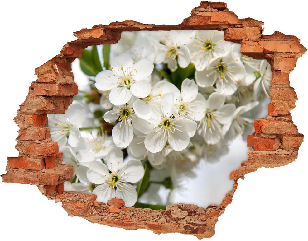 Samolepiaca diera nálepka Kvety višne WallHole-cegla-90x70-85335086