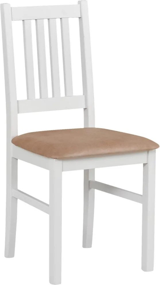 Jedálenská stolička Bono, biela/béžová látka