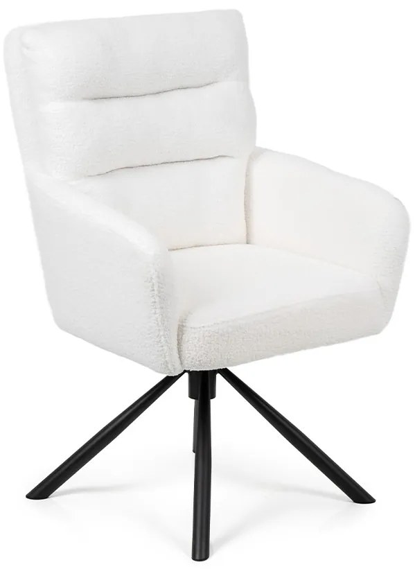 Noela Otočná jedálenská stolička látková ENZO biela