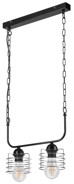 Luster na reťazi MORGAN 2xE27/60W/230V čierna/chróm