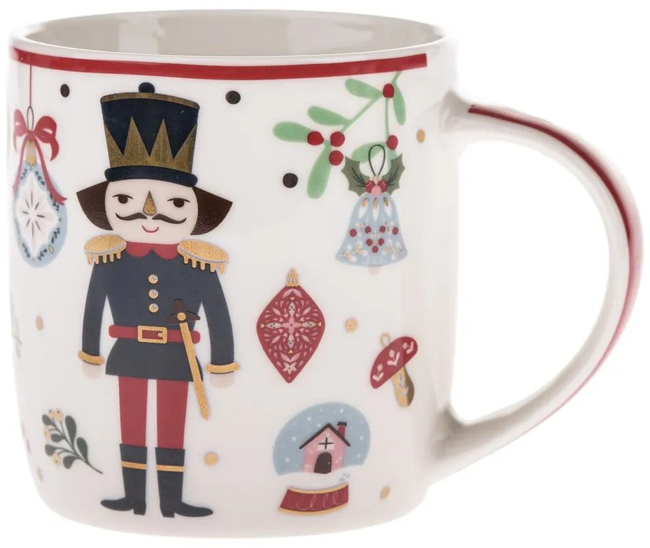 Biely porcelánový hrnček s vianočným motívom 370 ml Jolly – Dakls