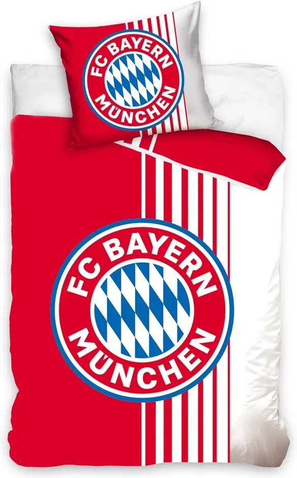 Bavlnené obliečky FC Bayern Mnichov Rote Streifen, 140 x 200 cm, 70 x 80 cm