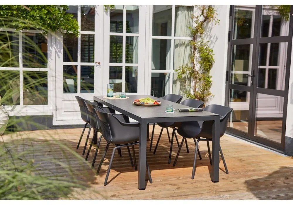 Tmavosivé plastové záhradné stoličky v súprave 2 ks Jill Rondo – Hartman