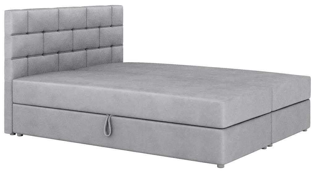 Manželská posteľ Boxspring 180x200 cm Waller Comfort (sivá) (s roštom a matracom). Akcia -21%. Vlastná spoľahlivá doprava až k Vám domov. 1056392