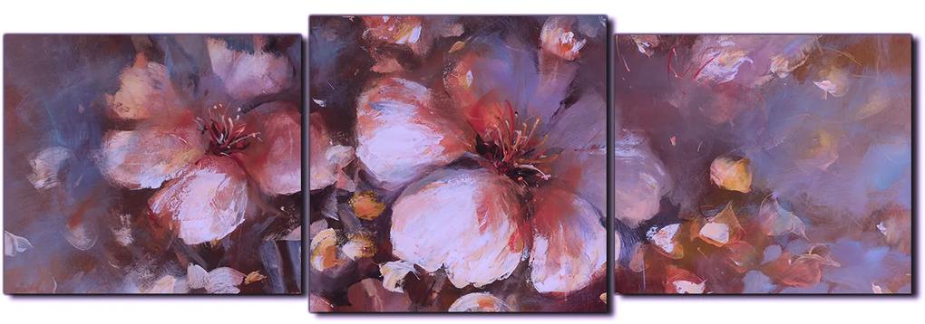 Obraz na plátne - Kvet mandlí, reprodukcia ručnej maľby - panoráma 5273FD (150x50 cm)