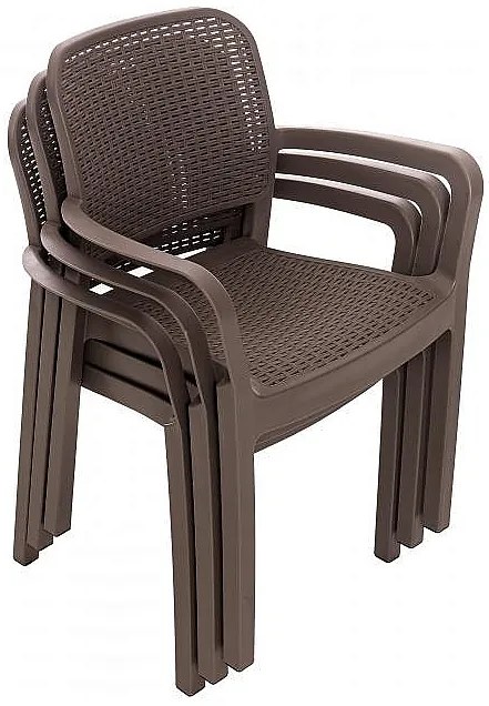 Deokork Záhradná ratanová zostava KARA 1+6 (cappuccino)