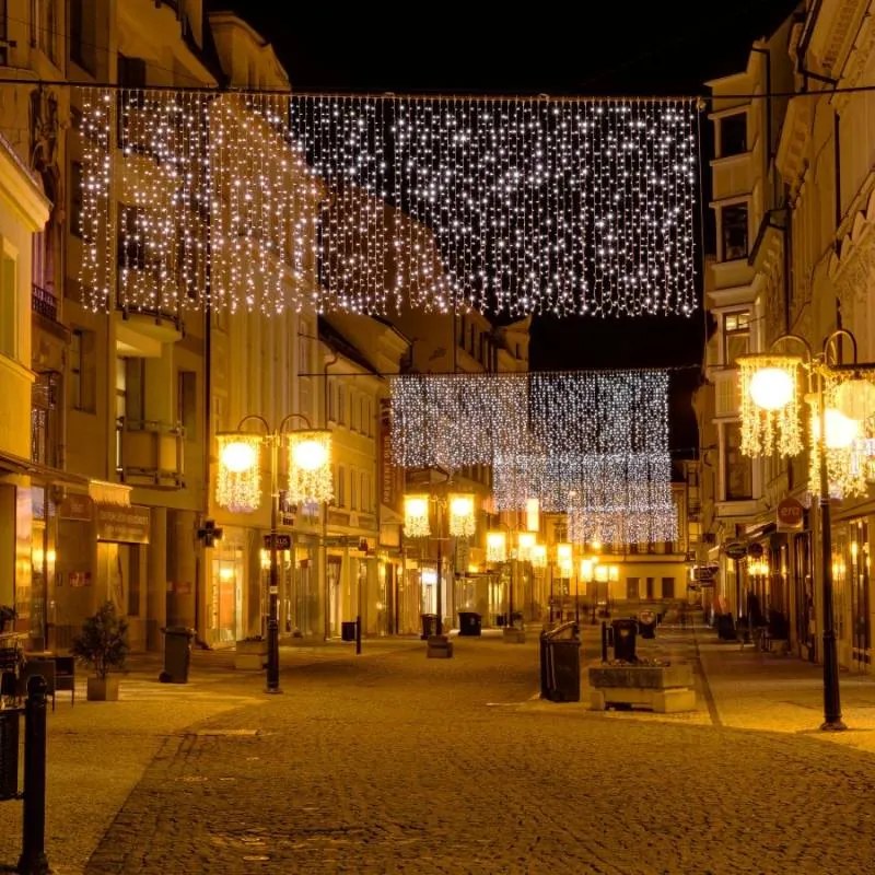 DECOLED LED světelná záclona - 1x1,5m, ledově bílá, 150 diod