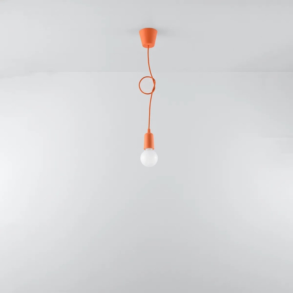 Závesné svietidlo Diego 1, oranžové telo svietidla