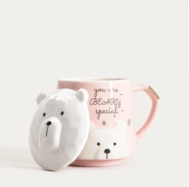 Hrnček EVERE s medvedíkom, ružový 761201 400 ml