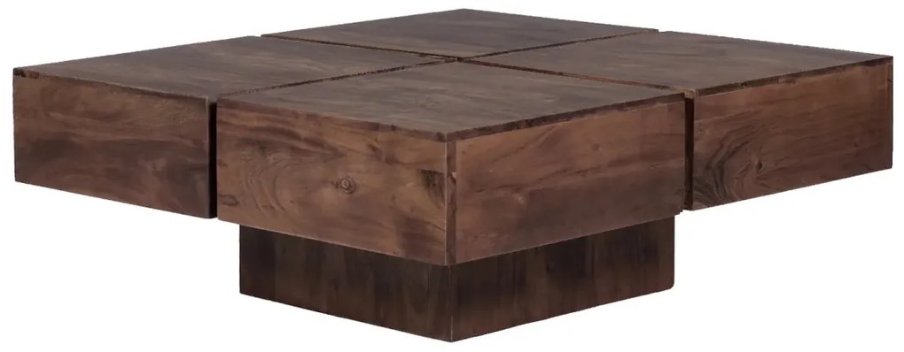 furniture-nabytek.cz - Masívny konferenčný stolík Amberley z akácie, lakovaný, hnedý – 80×80 cm