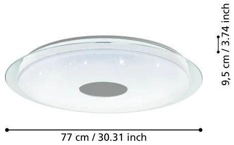 Eglo 900006- LED Stmievateľné stropné svietidlo LANCIANO-Z LED/38,1W/230V 2700-6500K