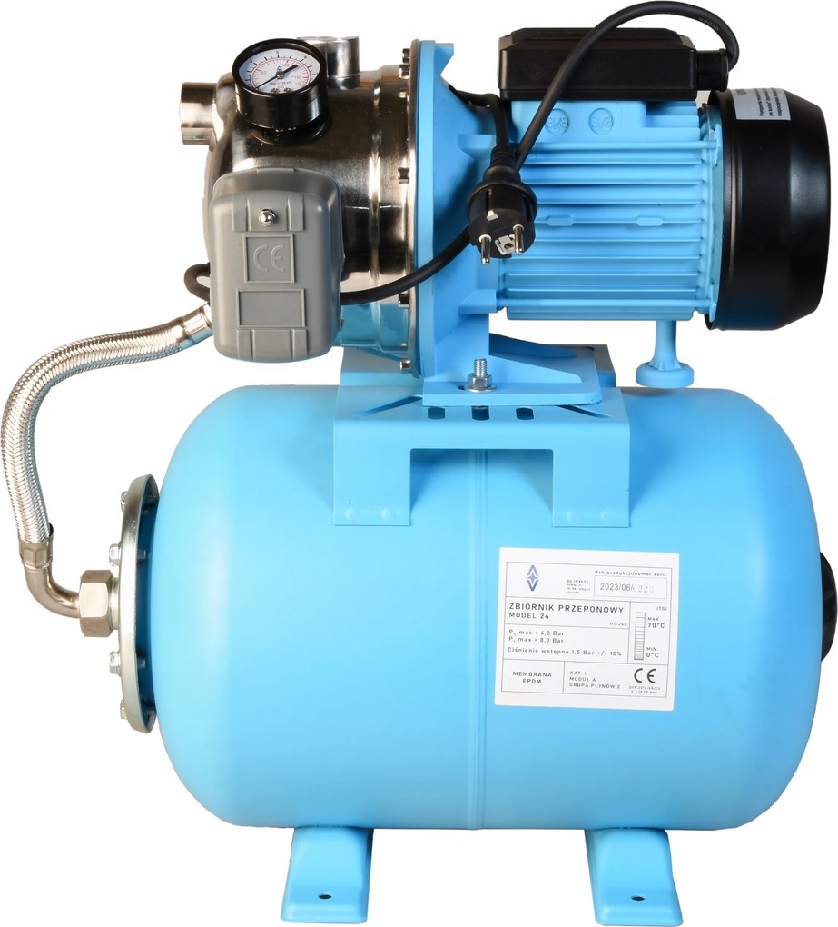 Hydrofor Na Vodu 24L Hydroforový set Čerpadlo 1100 W 3600 l/h Účinný Silný