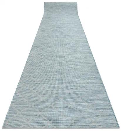 Behúň SIZAL PATIO model 3069 ploché tkanie , Marocká mriežka, akva modrá / béžová Veľkosť: 116 cm