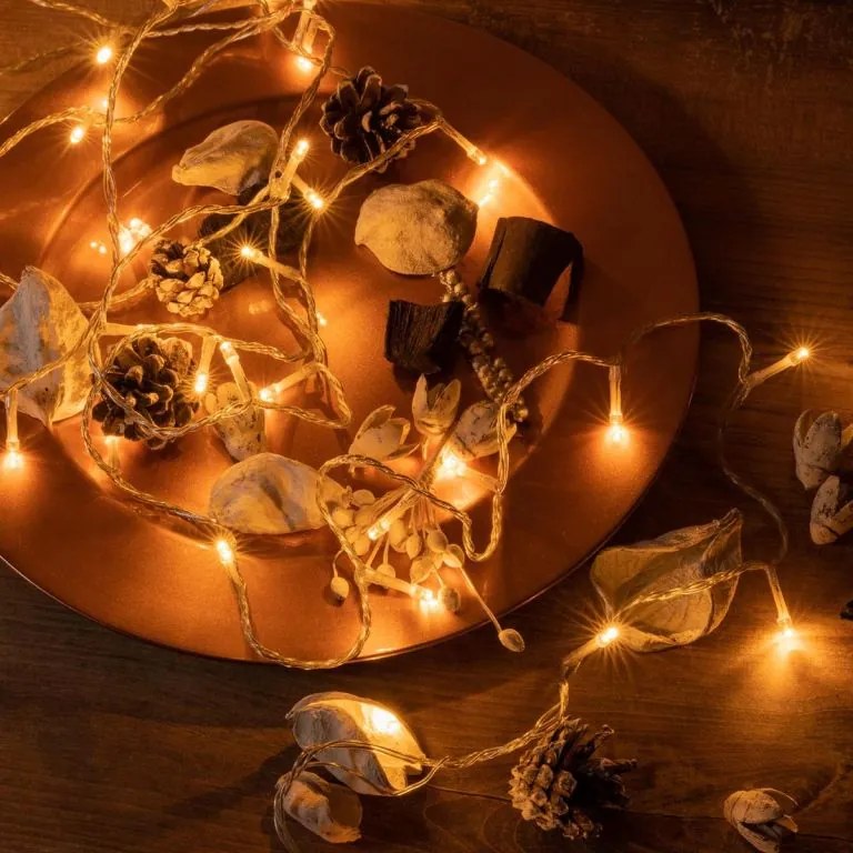 Sada vianočných LED reťazí, 100 LED, teplá biela, 2 ks