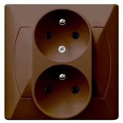 Dvojitá zásuvka GP-2AC bronz