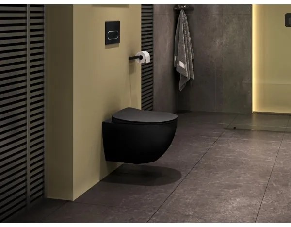 Ravak X01797 - Splachovacie tlačidlo 24,7x16,5 cm CHROME čierna