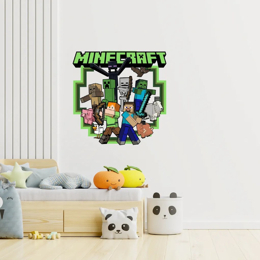 60x60cm Minecraft 2 - textilná nálepka na stenu