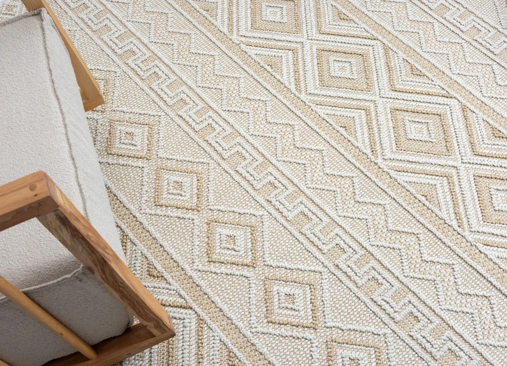 My Flair, Kusový koberec Patio beige – na von aj na doma, 80x150, béžová, chodba / predsieň