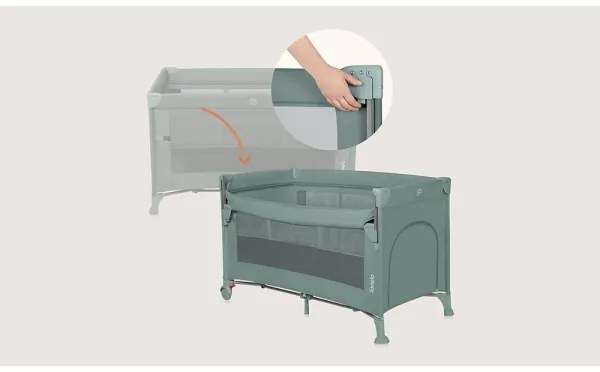 Lionelo - Cestovná postieľka 3v1 ELLEN šalviovo zelená