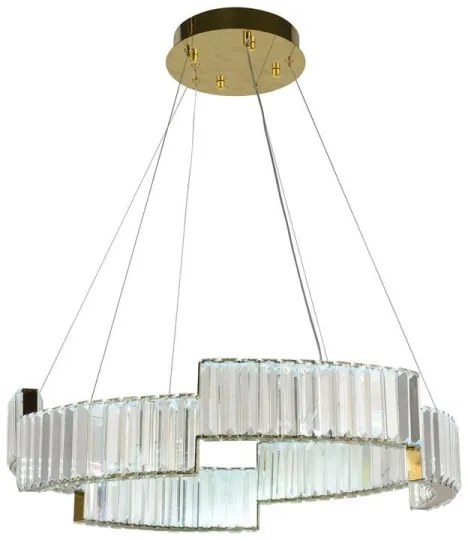 LED Stmievateľný luster na lanku LED/40W/230V 3000-6500K zlatá + diaľkové ovládanie