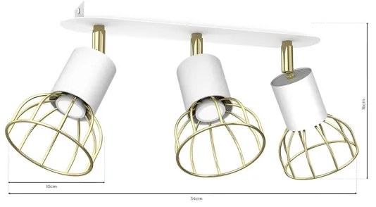 Bodové svietidlo DANTE 3xGU10/25W/230V biela/zlatá